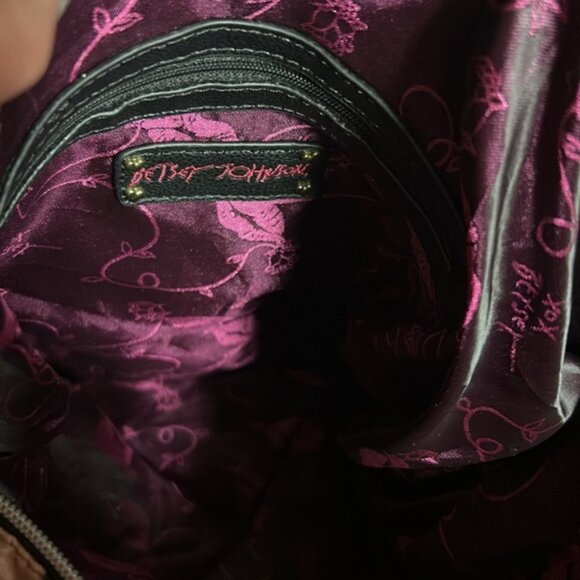 Betsey Johnson large animal rose print bag with detachable shoulder strap - Picture 2 of 9
